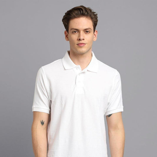 Matte Solid Half Sleeves Men's Polo T-Shirt